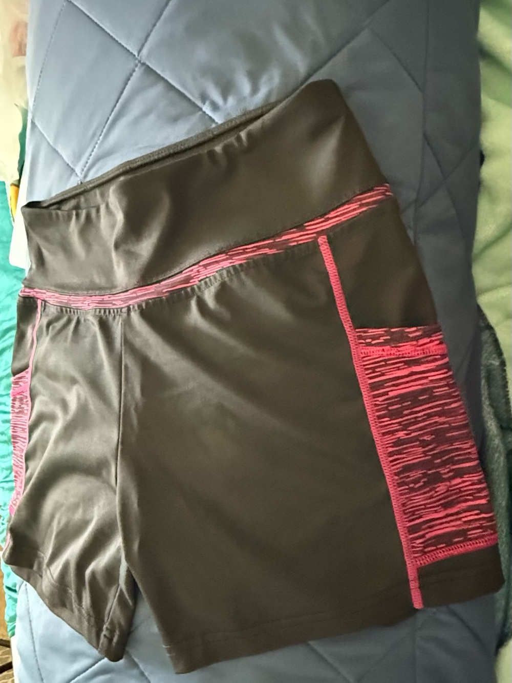 Women's Black Athletic Shorts with Pink Accent